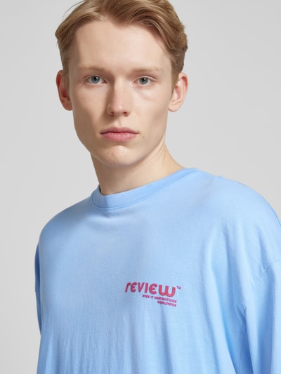 REVIEW T-shirt z nadrukiem z logo Jasnoniebieski 3