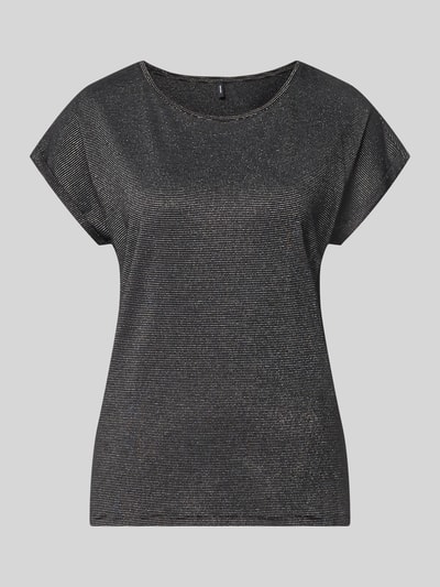 Produktfoto, dunkelgraues Loose Fit T-Shirt aus Viskose-Mix Modell 'LAVA' von VERO MODA, feine Glitzerstruktur, Damen T-Shirt