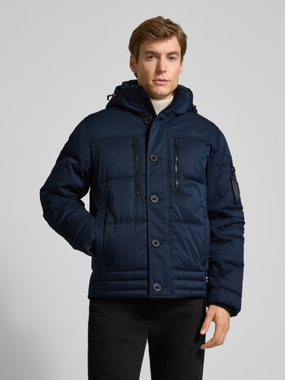 Tom Tailor Regular fit gewatteerd jack met ritszakken Donkerblauw - 4