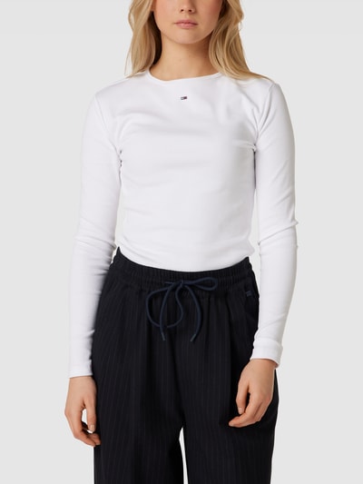 Tommy Jeans Longsleeve in Ripp-Optik Modell 'BABY' Weiß 4