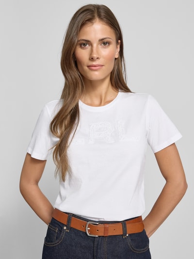 Lauren Ralph Lauren T-Shirt mit Label-Detail Modell 'KATLIN' Weiss 3