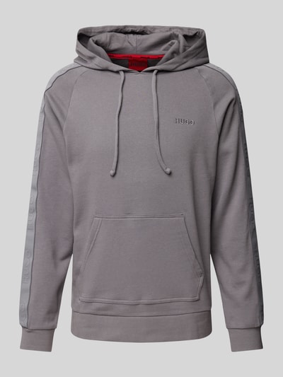 HUGO Hoodie met labelstitching Middengrijs - 2