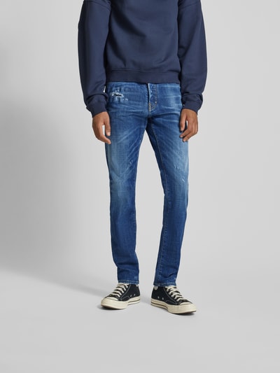 Dsquared2 Straight Fit Jeans im Destroyed-Look Marine 4