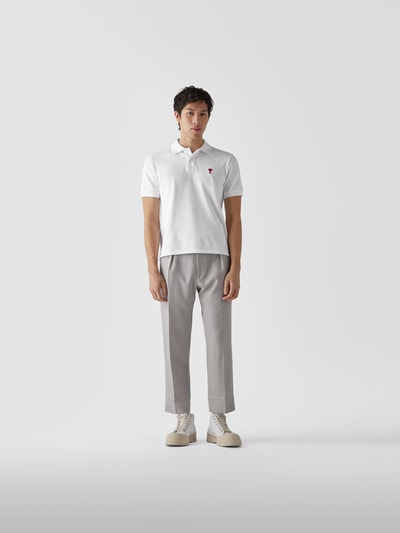 AMI PARIS Poloshirt mit Label-Stitching Weiß 1