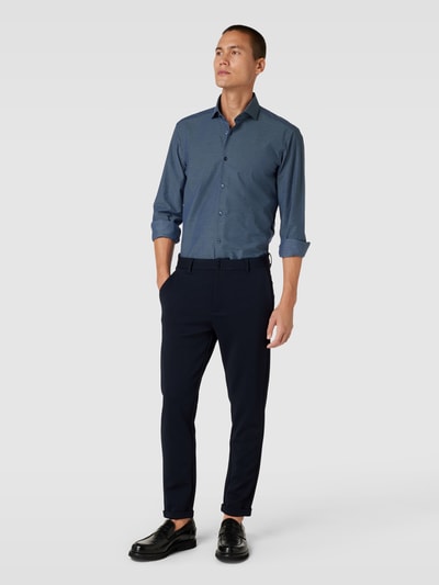 Lindbergh Slim fit chino met steekzakken opzij Marineblauw - 1