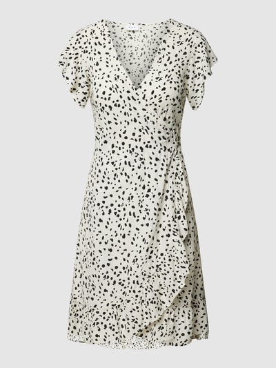 VILA Knielanges Wickelkleid mit Volants Modell 'FINI' Ecru 2