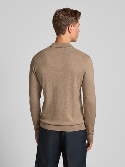 Casual Friday Gebreide pullover met kasjmier en polokraag, model 'FRODE' Beige - 5