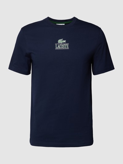 Lacoste T-shirt z nadrukiem z logo Ciemnoniebieski 2