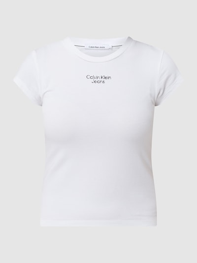 Calvin Klein Jeans T-shirt z logo Biały 2