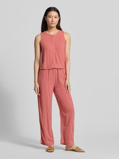 Jake*s Casual Blouse van viscosemix met knoopsluiting Koraal - 1