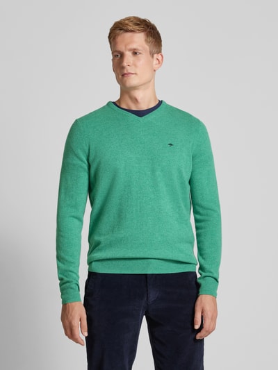 Fynch-Hatton Gebreide pullover met V-hals Lichtgroen - 4