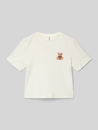 Only Regular fit T-shirt van puur katoen, model 'REX' Wit - 1