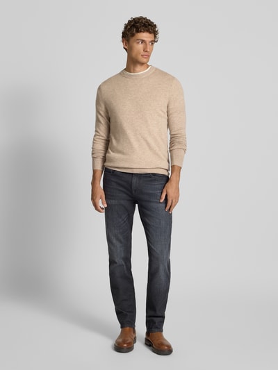 Christian Berg Men Strickpullover aus Wolle-Kaschmir-Mix Beige Melange 1