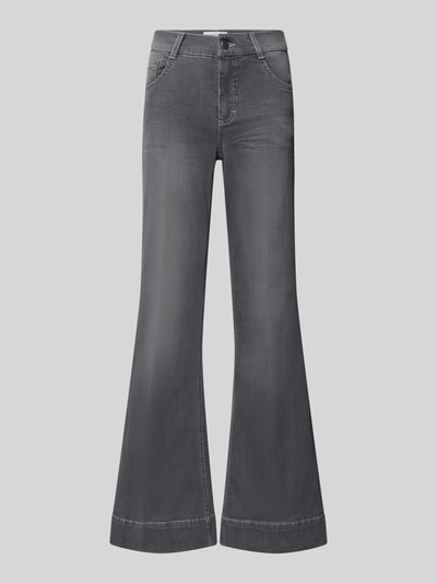 Produktfoto, graue Bootcut-Jeans aus Baumwoll-Mix Modell 'Luna' von ANGELS, leichte Waschung, sichtbare Nähte, Damen Bootcut-Jeans