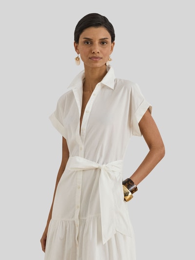 Lauren Ralph Lauren Hemdblusenkleid mit Volants Weiss 4
