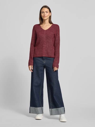 s.Oliver RED LABEL Regular fit gebreide pullover met wol Bordeaux - 1