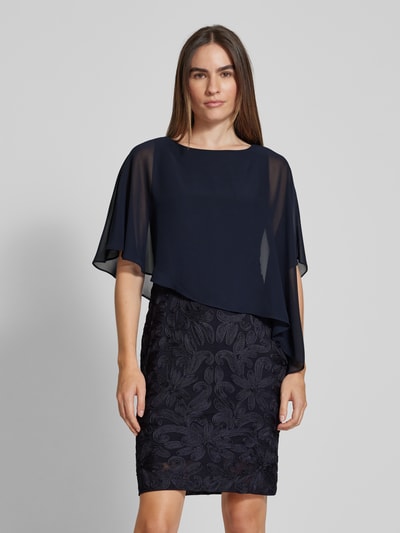 Christian Berg Cocktail Knielanges Cocktailkleid im 2-in-1-Look Marine Melange 4