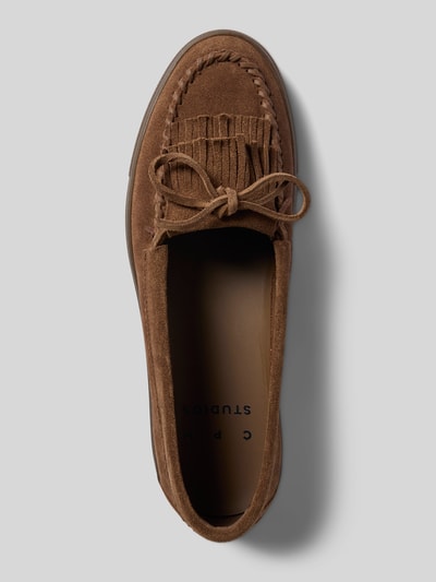 Produktfoto, Loafers aus Leder mit Gummisohle Modell 'CPH365' von Copenhagen in Braun, Abgerundete-Spitze, Schlupfform, Echtleder, Absatzhöhe: 2 cm, Schafthöhe: 5 cm, Schaftweite: 17 cm.