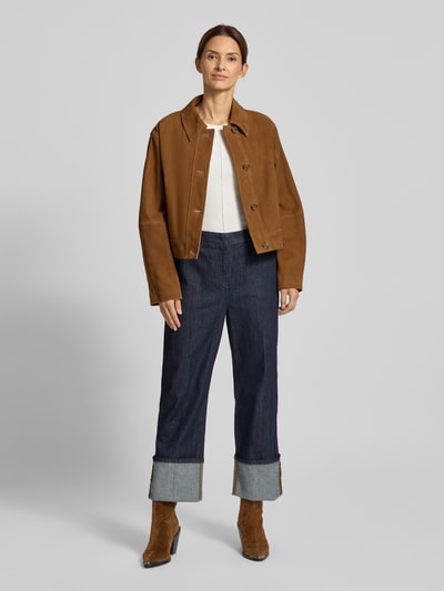 OPUS PANTS Jeansy z brzegiem model ‘Moira Clean’ Ciemnoniebieski 1