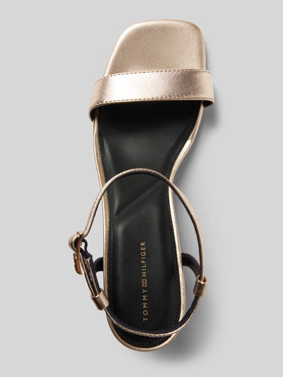 Tommy Hilfiger Ledersandalette in metallic Gold 3