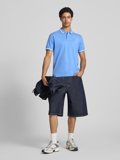 Tommy Jeans Regular Fit Poloshirt aus reiner Baumwolle Metallic Blue 1
