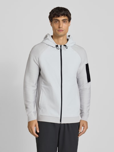 BOSS Green Regular Fit Sweatjacke aus Viskose-Mix Modell 'URBAN COMMUTER' Hellgrau 4