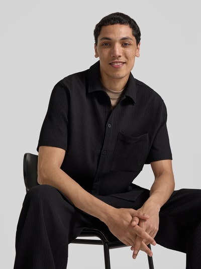 REVIEW Koszula casualowa z listwą guzikową Czarny 3