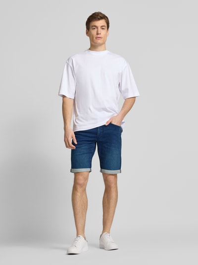 Petrol Slim Fit Jeansshorts im 5-Pocket-Design Marine 1