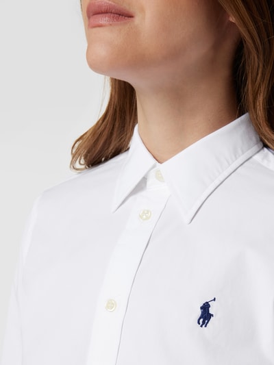 Polo Ralph Lauren Hemdbluse mit Stretch-Anteil und Label-Stitching Weiß 3