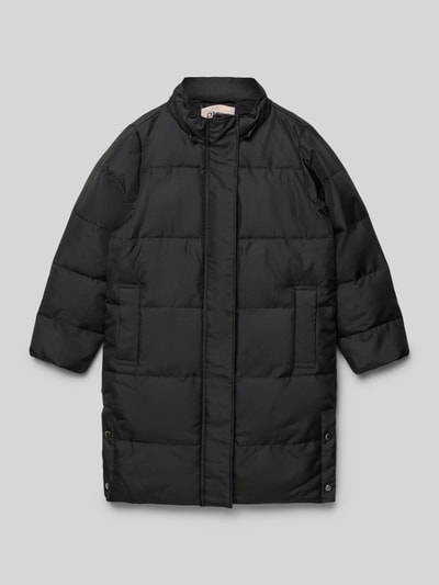 Only Regular fit gewatteerde lange jas met afneembare capuchon, model 'IRENE' Zwart - 4