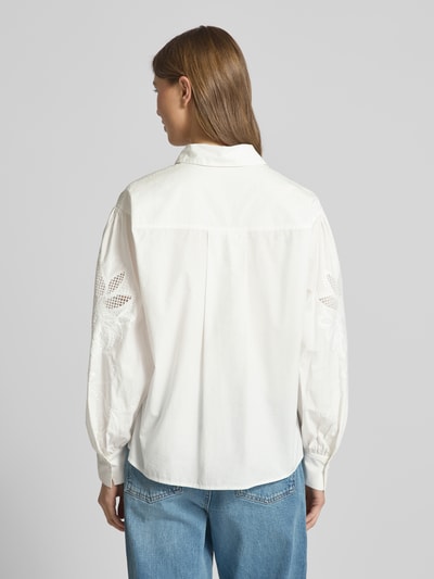 Luisa Cerano Relaxed Fit Bluse mit Ballonärmeln Offwhite 5