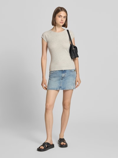 JJXX Slim fit T-shirt met ronde hals model 'Star' Lichtgrijs - 1