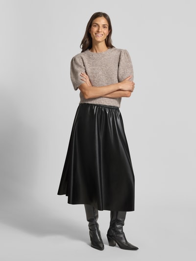 Raffaello Rossi Midirok in leerlook, model 'SMEA' Zwart - 1