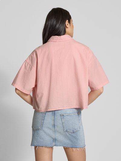 Review Boxy fit overhemdblouse met borstzak Roze - 5