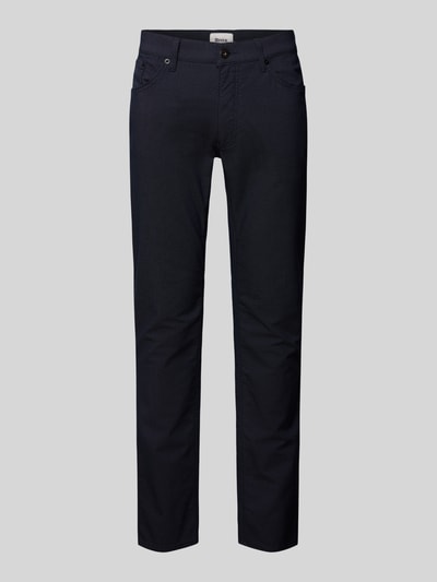 Brax Slim fit stoffen broek in 5-pocketmodel, model 'Chuck' Marineblauw - 2