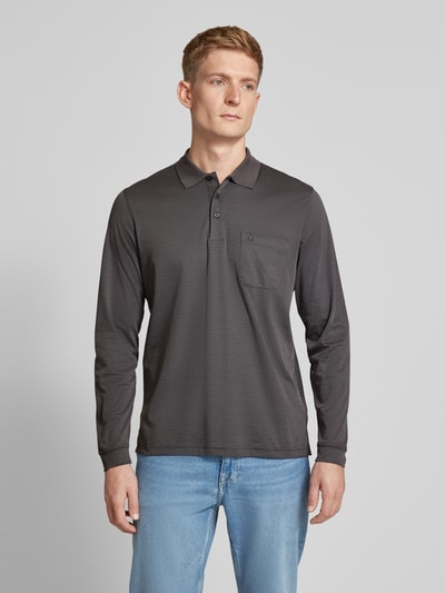 RAGMAN Regular fit poloshirt met borstzak Antraciet - 4