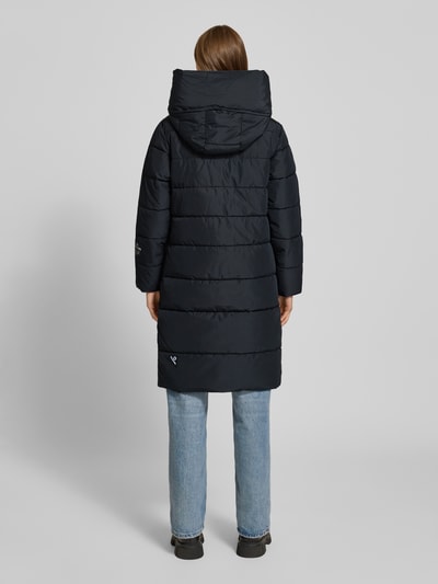 khujo Regular fit gewatteerde lange jas met gevoerde opstaande kraag, model Jilia' Marineblauw - 5