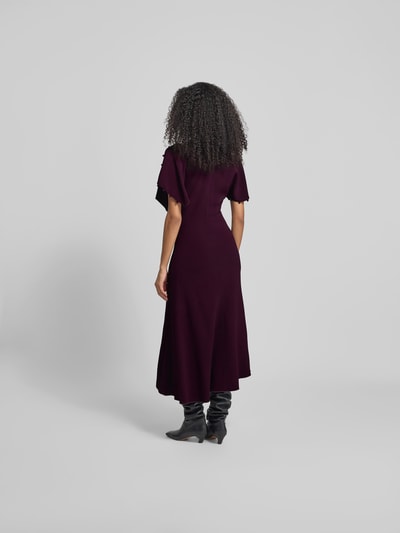 Victoria Beckham Midikleid aus Viskose-Mix Bordeaux 5