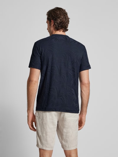 Tom Tailor T-Shirt mit Allover-Muster Dunkelblau 5