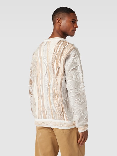 CARLO COLUCCI Sweter we wzory na całej powierzchni Złamany biały 5