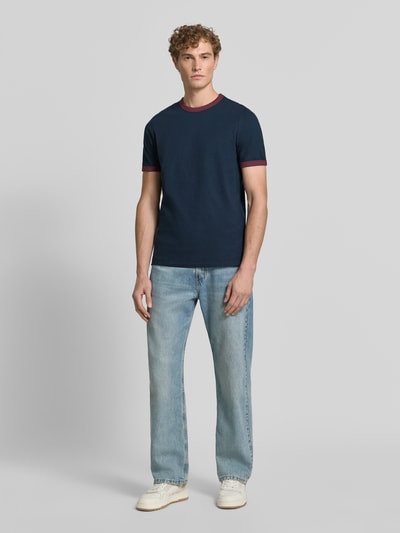 MCNEAL Regular Fit T-Shirt aus reiner Baumwolle Dunkelblau 1
