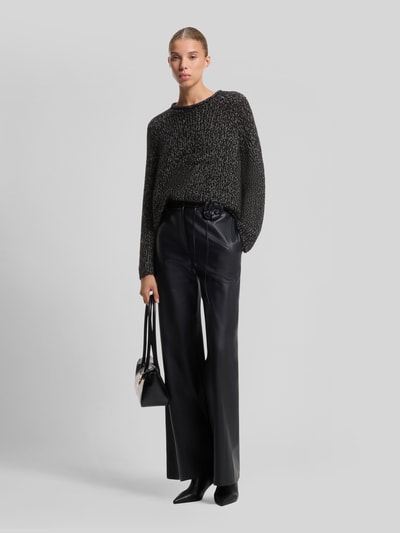 HUGO Pullover aus Wolle Alpaka mit Struktur-Strick Black 1