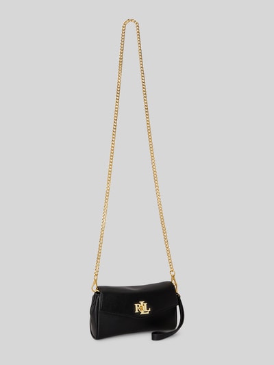 Lauren Ralph Lauren Schoudertas van echt leer met afneembare draagketting Zwart - 3