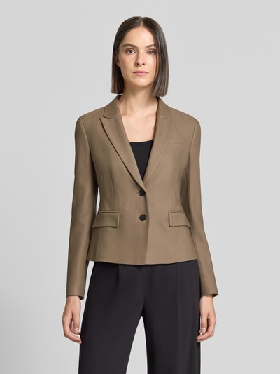 BOSS Slim Fit Kurzblazer aus Viskose-Lyocell-Mix Modell 'Jia18' Taupe 4