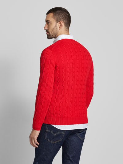 Gant Strickpullover mit Zopfmuster Rot 5