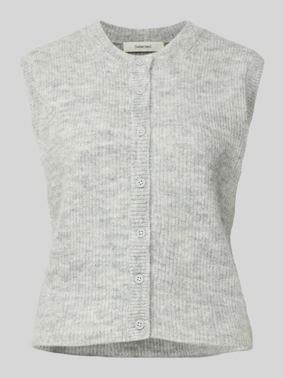 Selected Regular Fit Strickweste aus Woll-Mix Modell 'LULU' Hellgrau 2