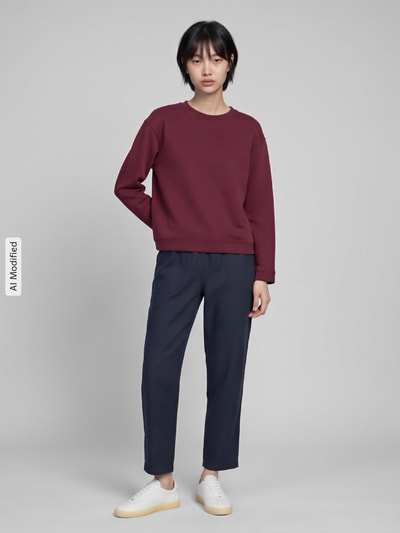 s.Oliver RED LABEL Relaxed Fit Sweatshirt aus Modal-Mix Bordeaux 1