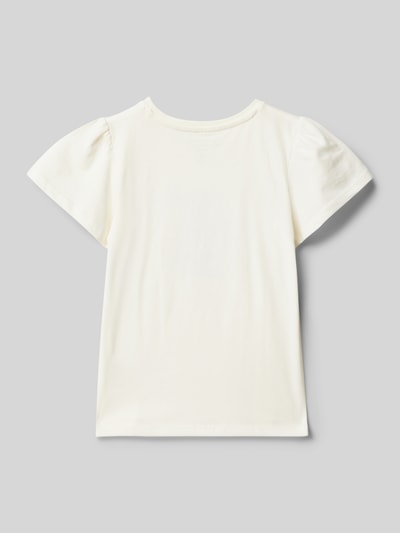 Tom Tailor Regular Fit T-Shirt aus reiner Baumwolle mit interaktivem Design Offwhite 3