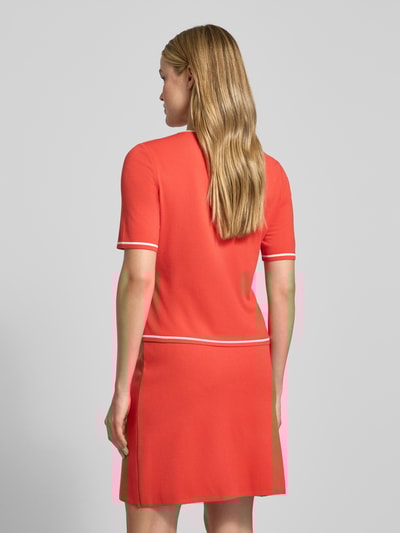 Marc Cain Strickshirt aus Viskose-Mix mit Rundhalsausschnitt Rot 5