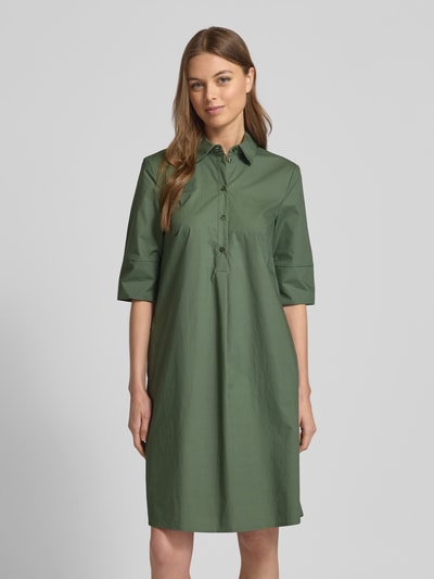 Christian Berg Woman Selection Knielanges Hemdblusenkleid mit 1/2-Arm Oliv 4